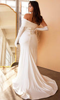 Cinderella Divine CD979W - Asymmetrical One Shoulder Wedding Dress