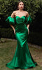 Cinderella Divine CD983C - Long Gown with Puff Sleeves