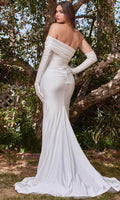 Cinderella Divine CD986W - Mermaid One Shoulder Wedding Gown