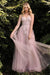 Cinderella Divine CDS409C - Vestido evasé floral sin mangas