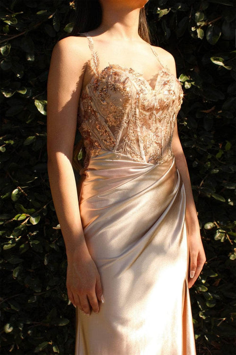 Cinderella Divine CDS412 - Prom Gown with Sheer Corset
