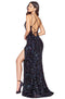 Cinderella Divine CF318 - V-neck Sequined Deep Trumpet Dress