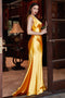 Cinderella Divine CH164 -Fitted One-Shoulder Satin Gown