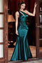 Cinderella Divine CH164 -Fitted One-Shoulder Satin Gown