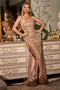 Cinderella Divine CH165 - Fitted Sleeveless Sequin Gown