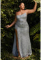 Cinderella Divine CH165C - Plus size sleeveless gown with sequins