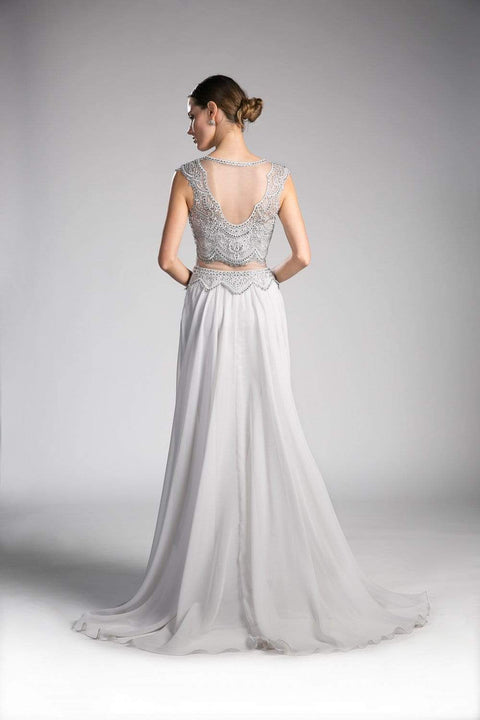 Cinderella Divine cd113 -  A-line Dress with Embellished Illusion Bateau