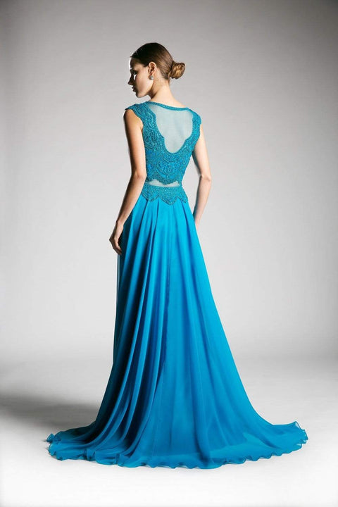 Cinderella Divine cd113 -  A-line Dress with Embellished Illusion Bateau