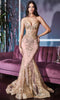 Cinderella Divine J810 - Shimmer Corset Bodice Evening Mermaid Gown