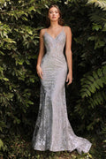 Cinderella Divine J810 - Shimmer Corset Bodice Evening Mermaid Gown