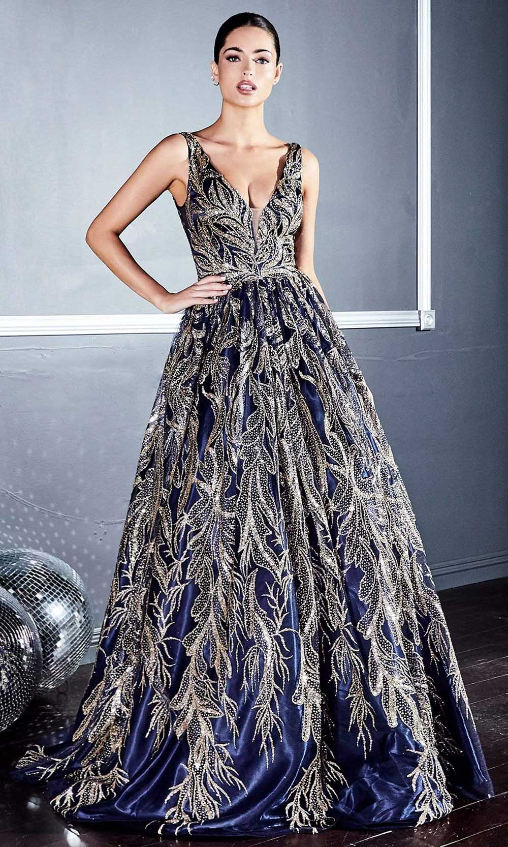 Cinderella Divine J812 - A-Line Gown with Glittery Embellishments  sheerdreamz