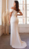 Cinderella Divine KV1057W - Crepe Wedding Dress with High Slit