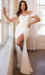 Cinderella Divine KV1057W - Crepe Wedding Dress with High Slit