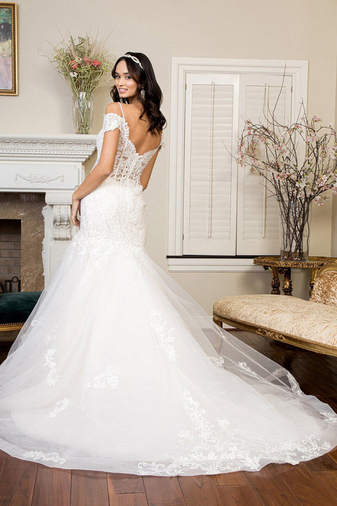 Cold Shoulder Mermaid Bridal Gown by GLS Gloria GL1938