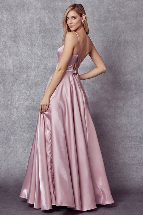 Fitted Sleeveless Cutout Gown by Juliet 223
