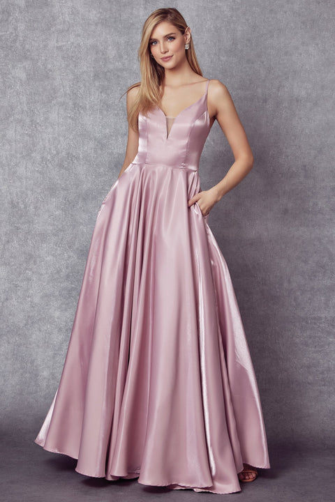 Fitted Sleeveless Cutout Gown by Juliet 223