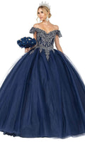Dancing Queen - 1564 Lace Applique Off Shoulder Quinceanera Sweet 16 Gown