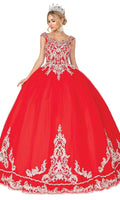 Dancing Queen - 1566  Beaded Lace Appliques Ballgown  Quinceanera Sweet 16 Dress
