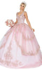 Dancing Queen - 1573Embroided V Neck Quinceanera Sweet 16 Ballgown