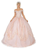 Dancing Queen - 1575 Floral Embroided Quinceanera Sweet 16 Dress.