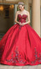 Dancing Queen - 1578 Strapless Floral Detailed Quineanera, Sweet 16 Gown