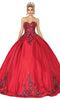 Dancing Queen - 1578 Strapless Floral Detailed Quineanera, Sweet 16 Gown