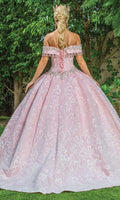 Dancing Queen - 1602 Off Shoulder Lace Ornate Quinceanera, Sweet 16 Dress