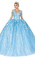 Dancing Queen - 1640 3D Floral Applique Quinceanera Sweet 16 Gown