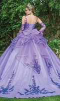 Dancing Queen - 1652 long illusion tulle Quinceanera Dress