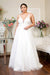 Deep V-Neck Glitter Wedding Dress by Elizabeth K GL1915