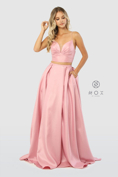 Sweetheart Roached Long Two-Piece Dress_E161 by Nox Anabel