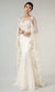 Elizabeth K - GL1918 Lace Embroidered Sheath Bridal Gown with Cape
