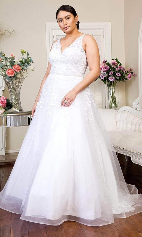 White Elizabeth K - GL1949 V Neck Classic Bridal Gown by Elizabeth K Bridal