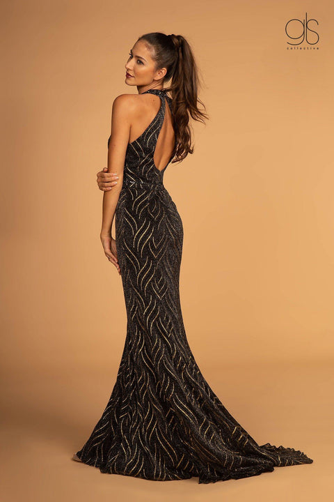 High Halter Glitter Mermaid Dress by Elizabeth K GL2659