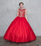 Embellished Glitter A-line Skirt Illusion Ball Gown