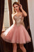 Vestido corto de tul adornado de Cinderella Divine 9239