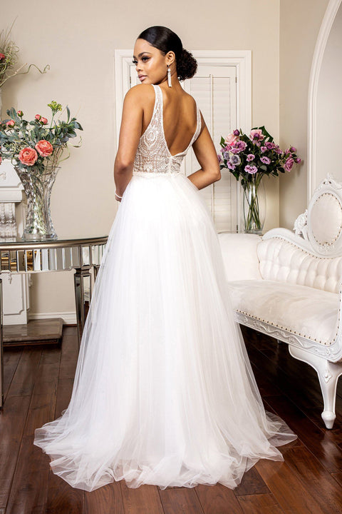 Elizabeth K GL1901's Wedding Dress with Embellished V-Neckline – alternate view 2