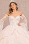 Elizabeth K GL3109's Ball Gown with Embroidered Bell Sleeves