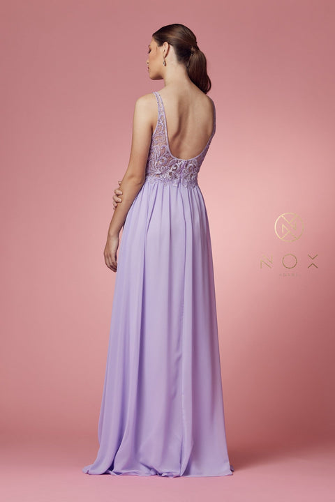 Embroidered A-line Bodice Gown by Nox Anabel Y299