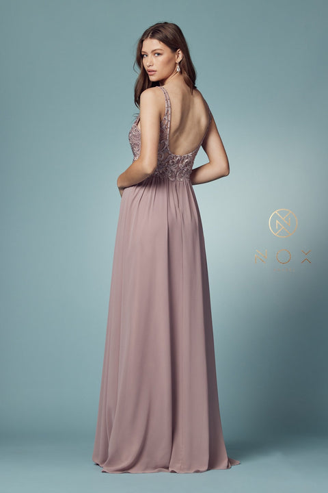 Embroidered A-line Bodice Gown by Nox Anabel Y299