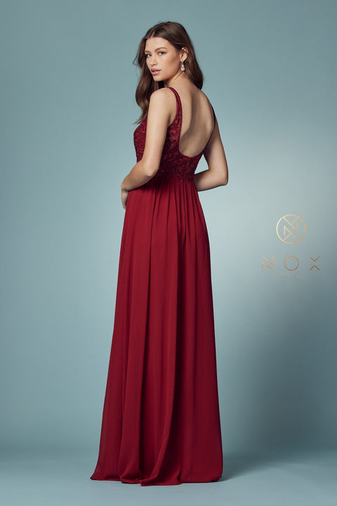 Embroidered A-line Bodice Gown by Nox Anabel Y299