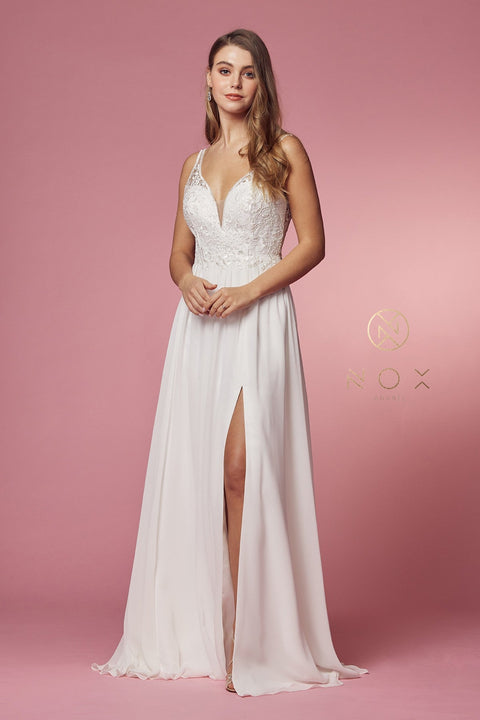 Embroidered A-line Bodice Gown by Nox Anabel Y299