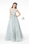 Elizabeth K GL2890's Gown with Embroidered Cap Sleeves and Sheer Bodice