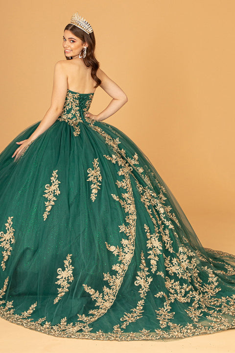 Elizabeth K GL3016's Ball Gown with Embroidered Cape