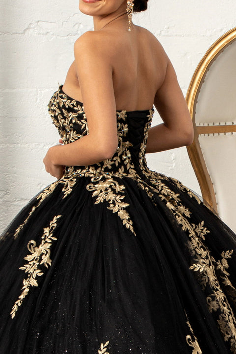 Elizabeth K GL3016's Ball Gown with Embroidered Cape