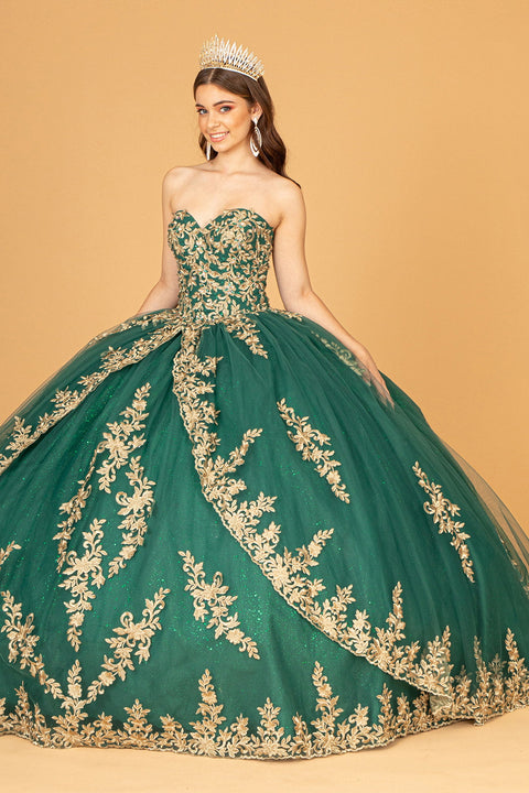 Elizabeth K GL3016's Ball Gown with Embroidered Cape