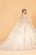 Cape Embroidered Ball Gown by Elizabeth K GL3076