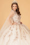 Cape Embroidered Ball Gown by Elizabeth K GL3076