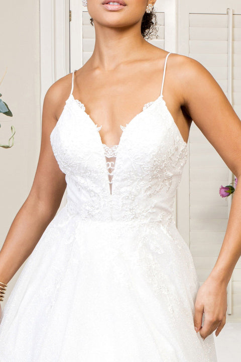Elizabeth K GL1904's Wedding Dress with Embroidered Glitter Detailing – alternate view 3