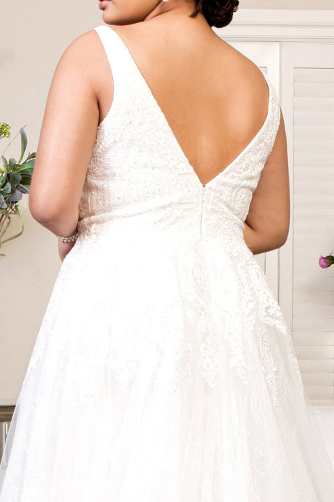Elizabeth K GL1902's Bridal Gown with Embroidered Lace Detailing – alternate view 6